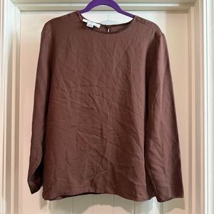 Saks Fifth Avenue Women Chocolate Long Sleeve Tee